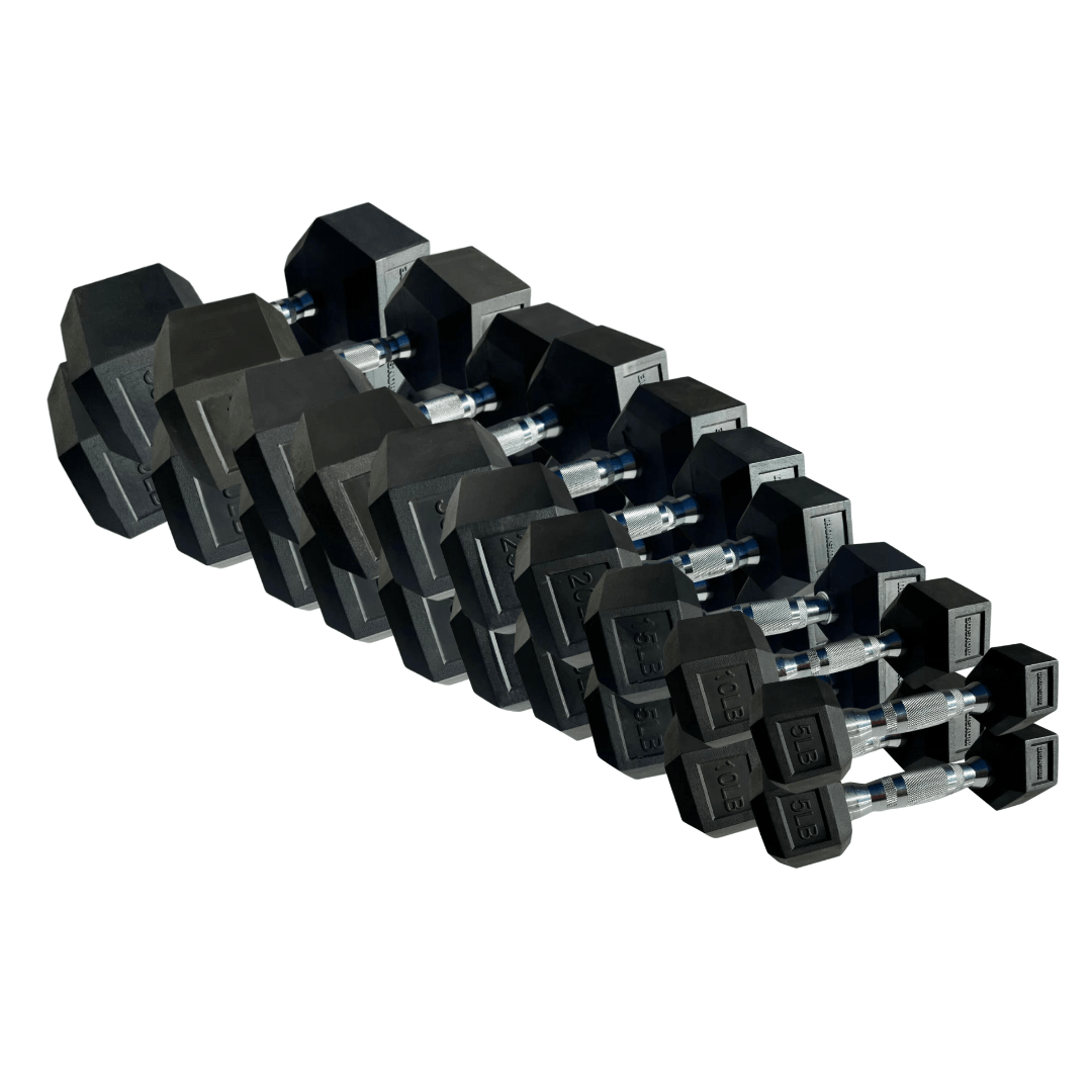 Pack 550 lb Mancuernas Hexagonales (5 a 50 lb) IRONSIDE