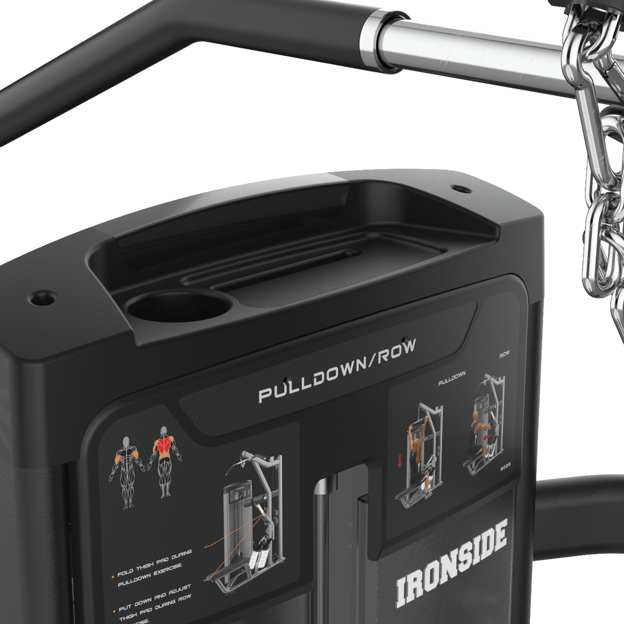 Dual Lat Pulldown & Low Row Machine IRONSIDE Luxe