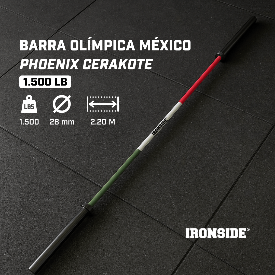 Barra Olímpica 20kg México Phoenix Cerakote IRONSIDE