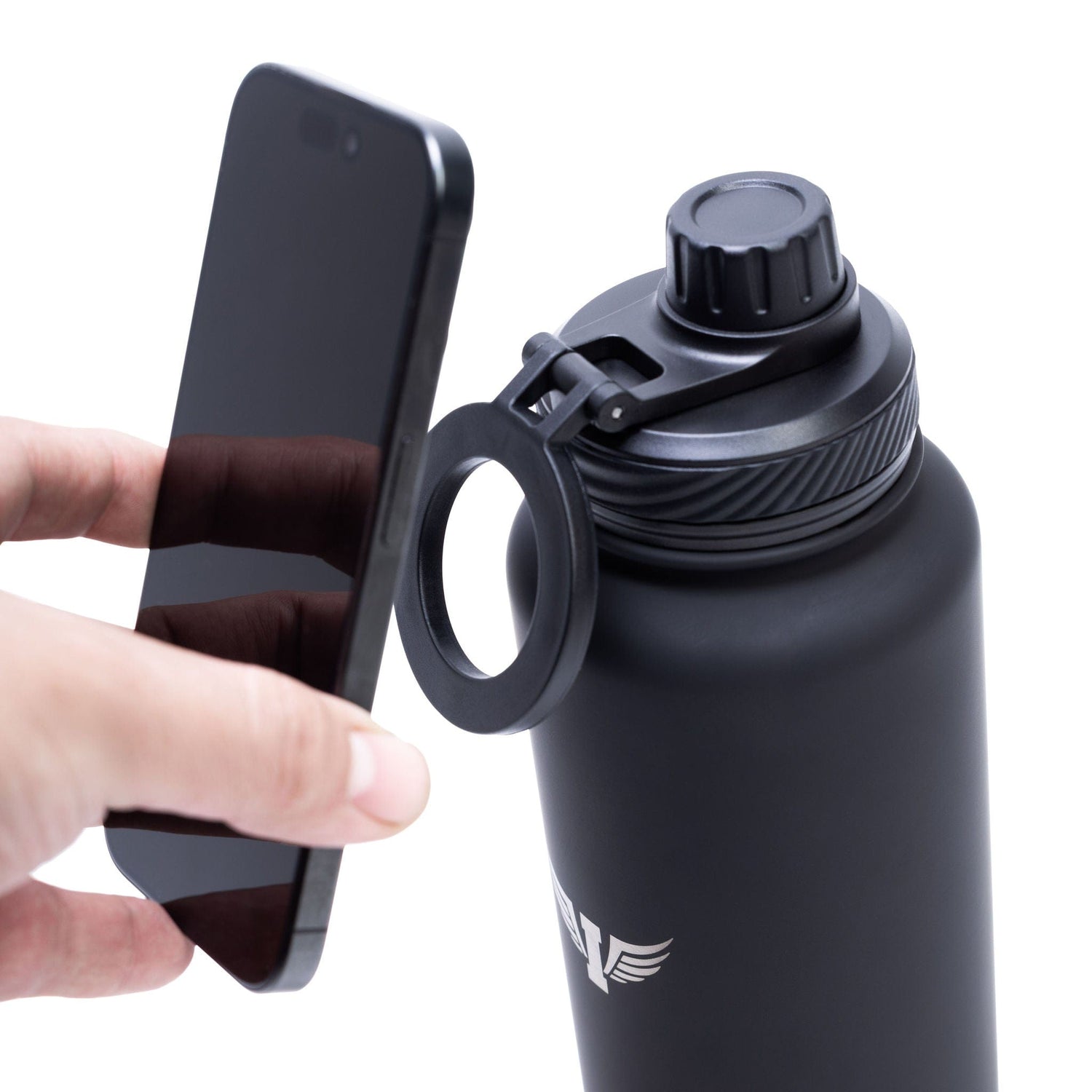 Botella de Agua Deportiva con Soporte Magnético para Celular 1 lt IRONSIDE