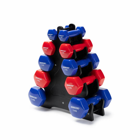 Set IRONSIDE Rack + Pack 30 kg Mancuernas de Vinilo Par 1 a 5 kg