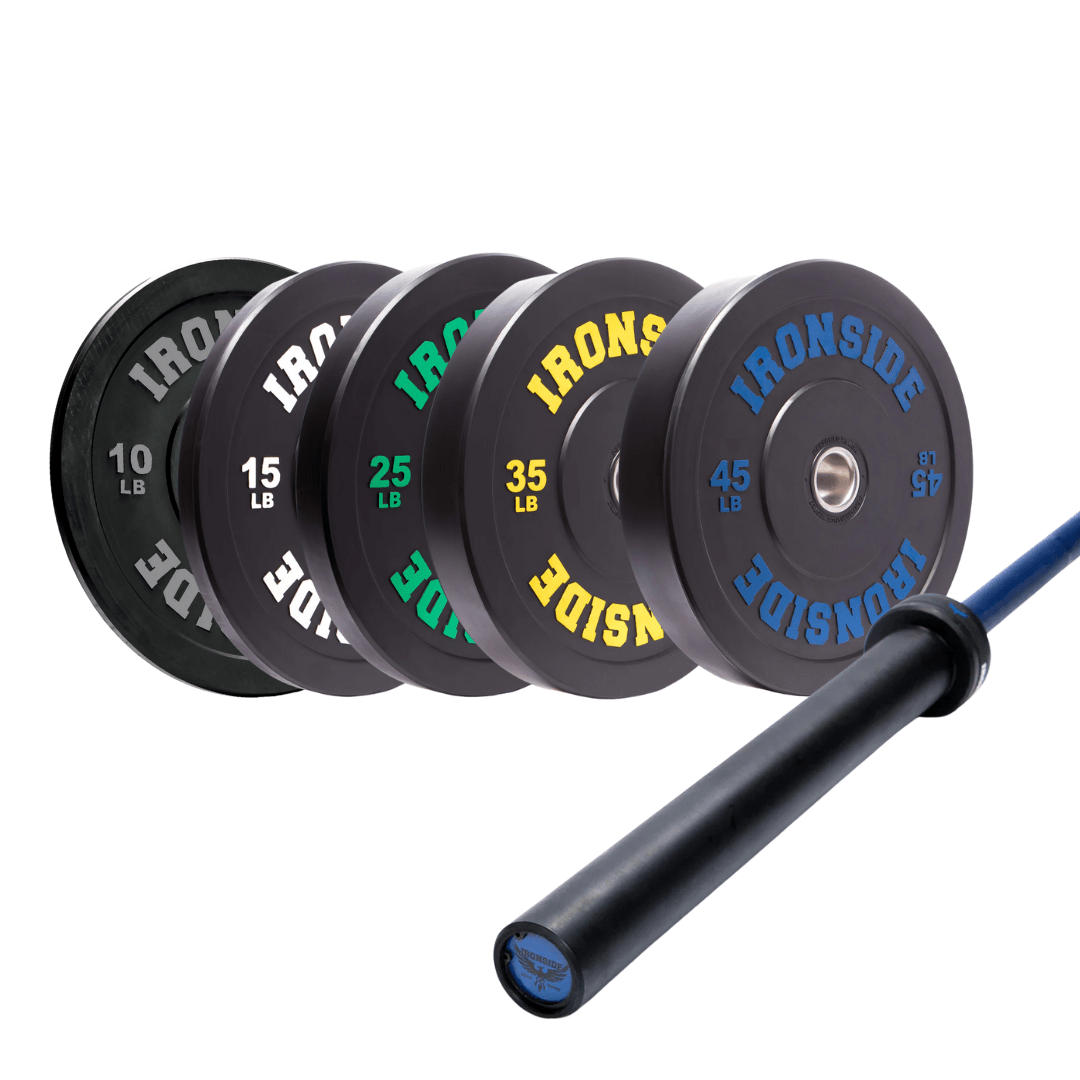 Pack IRONSIDE Barra Phoenix Cerakote (20 kg) + Set Discos Pro Bumper (260 lb)