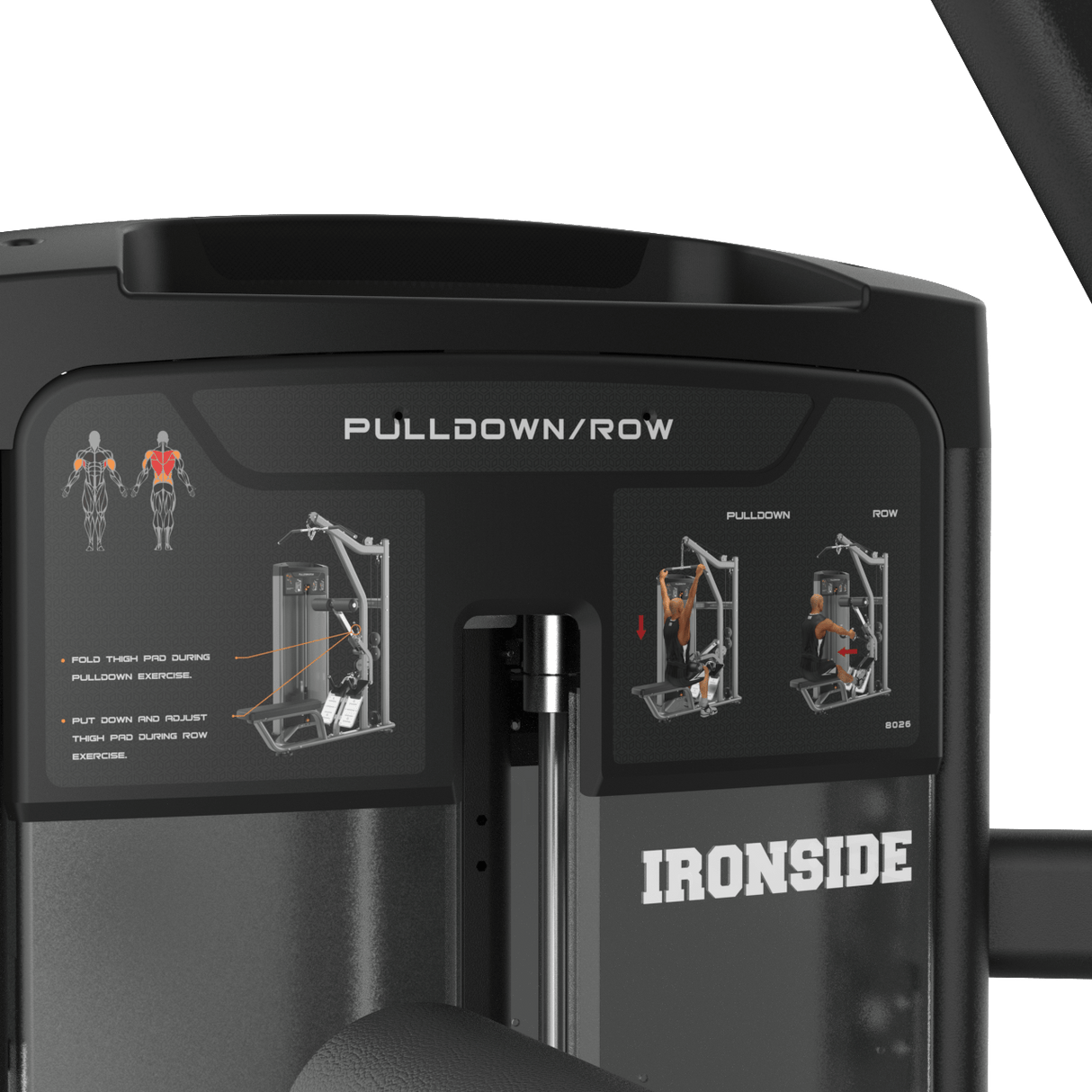 Dual Lat Pulldown & Low Row Machine IRONSIDE Luxe