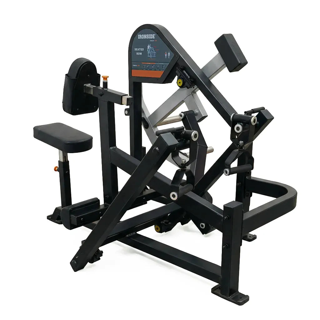 Seated Row profesional con ajustes biomecánicos, resistencia modulable y movimiento estable para entrenar la espalda con control y alta eficiencia técnica.