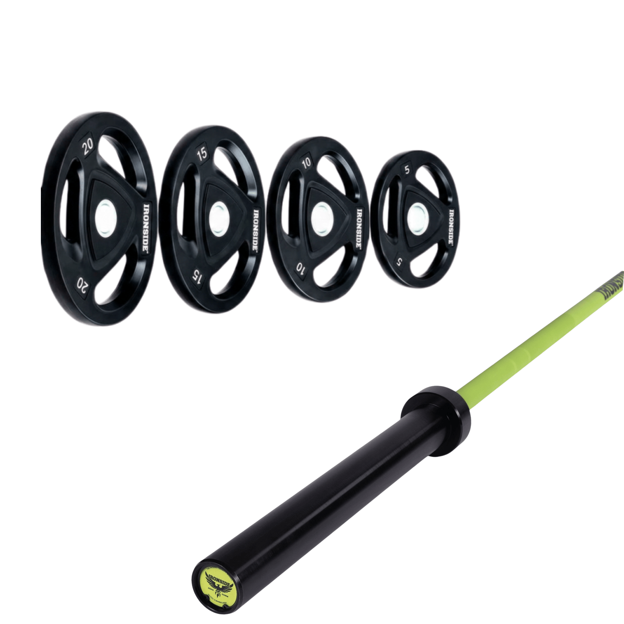 Pack IRONSIDE Barra 20 KG + Set Discos Olímpicos (KG)