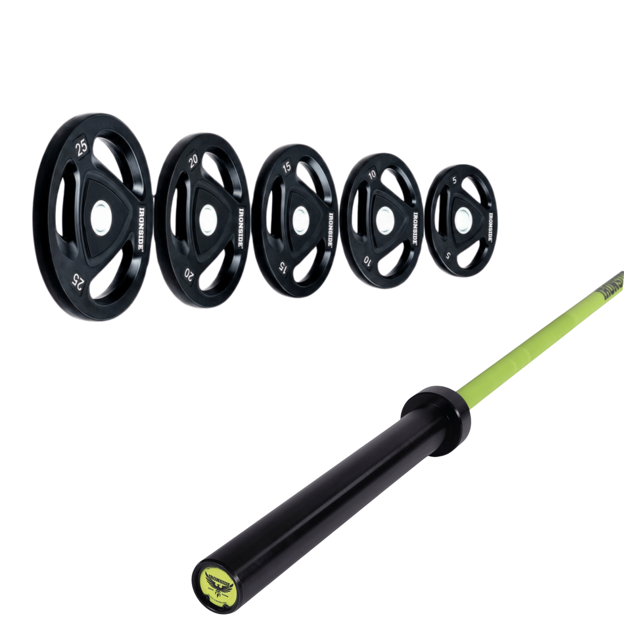 Pack IRONSIDE Barra 20 KG + Set Discos Olímpicos (KG)