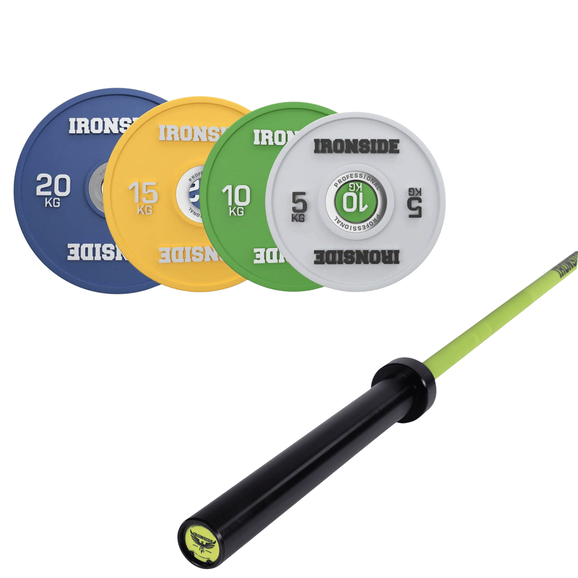 Pack IRONSIDE Barra 20 KG + Set Discos Olímpicos (KG)