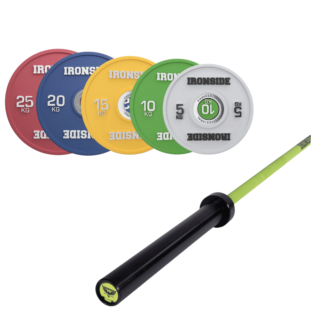 Pack IRONSIDE Barra 20 KG + Set Discos Olímpicos (KG)