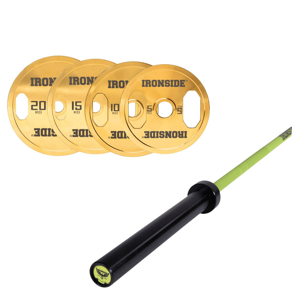 Pack IRONSIDE Barra 20 KG + Set Discos Olímpicos (KG)