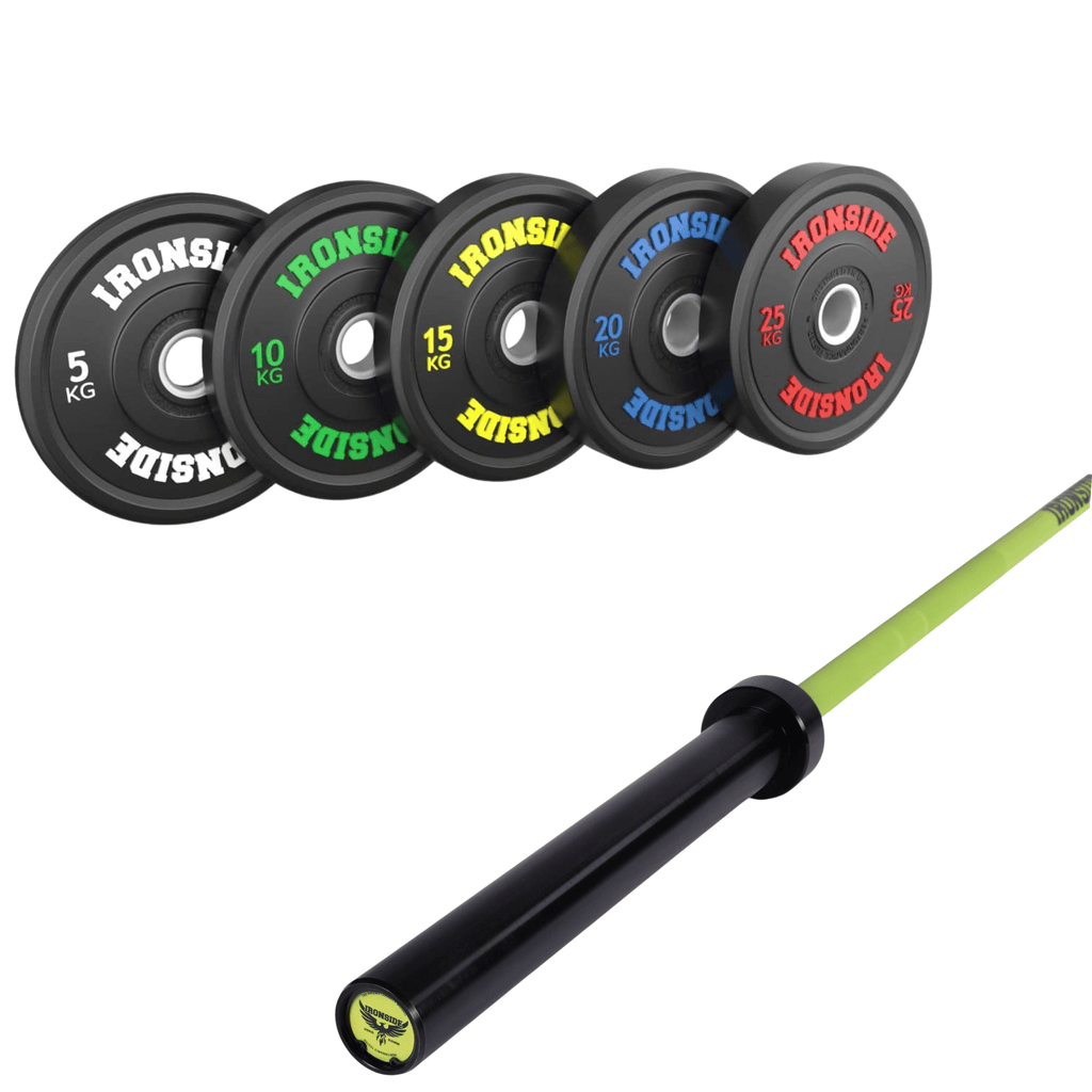Pack IRONSIDE Barra 20 KG + Set Discos Olímpicos (KG)