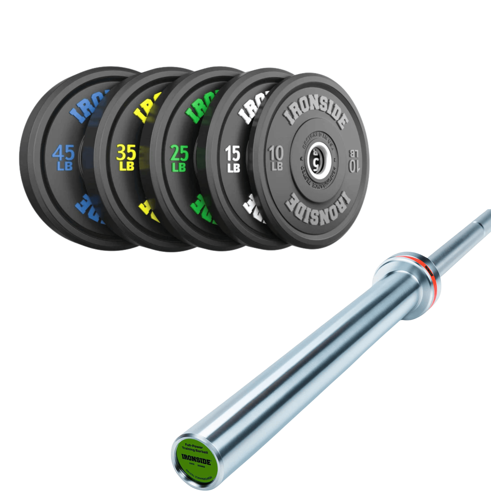 Pack IRONSIDE Barra 15 KG + Set Discos Olímpicos (LB)