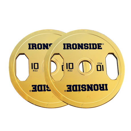 Disco Olímpico Premium Gold Chromed IRONSIDE 5 a 25 KG Logrado Ac