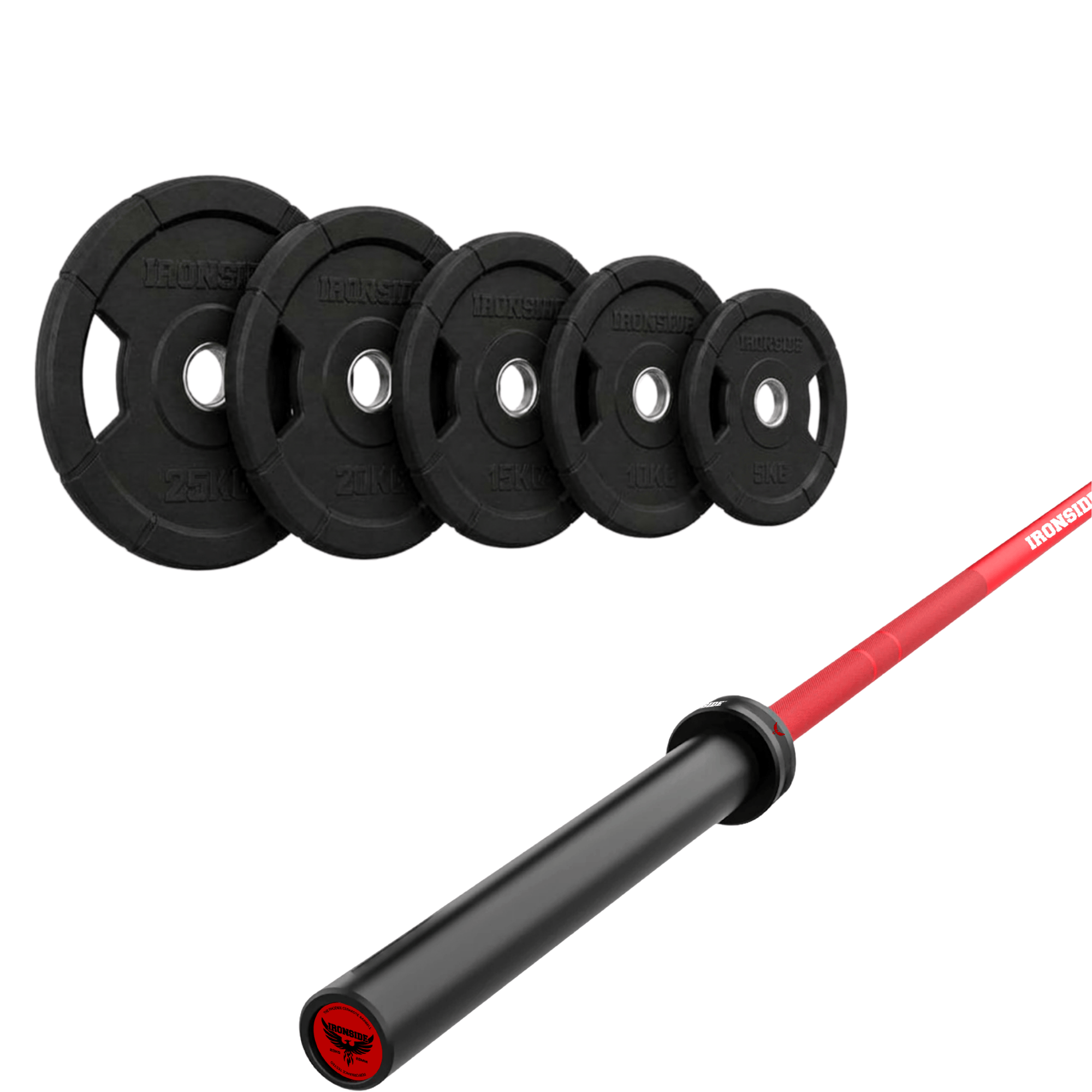 Pack IRONSIDE Barra 20 KG + Set Discos Olímpicos (KG)