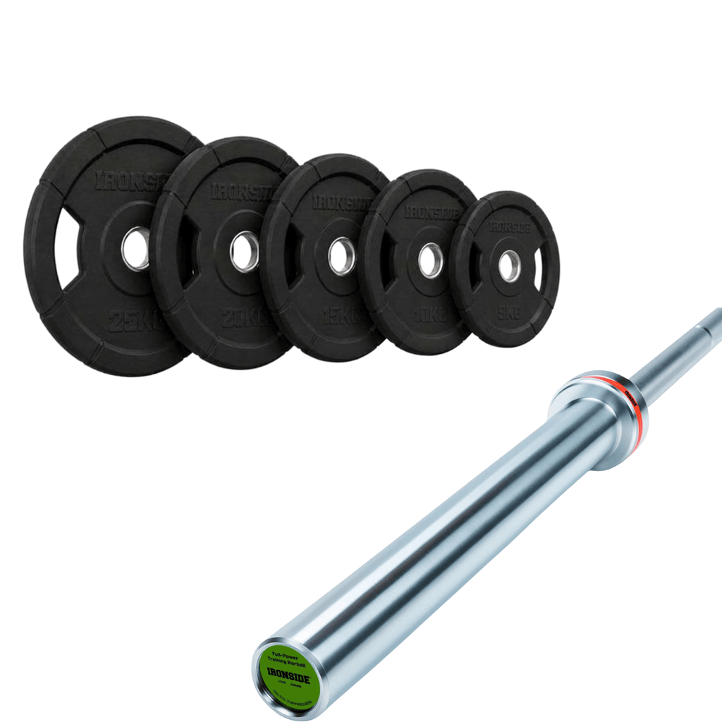 Pack IRONSIDE Barra 20 KG + Set Discos Olímpicos (KG)