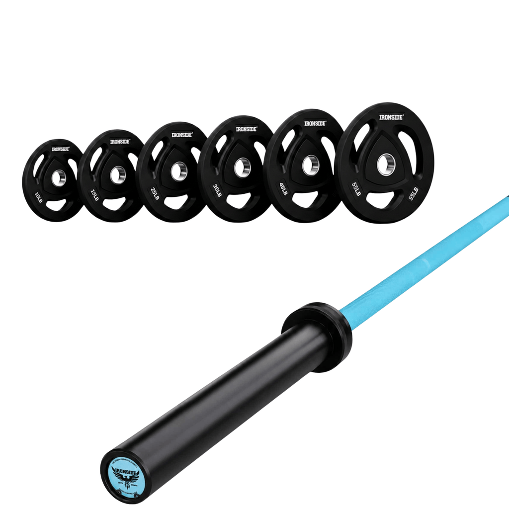 Pack IRONSIDE Barra 15 KG + Set Discos Olímpicos (LB)