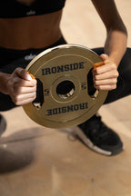 Disco Olímpico Premium Gold Chromed IRONSIDE 5 a 25 KG
