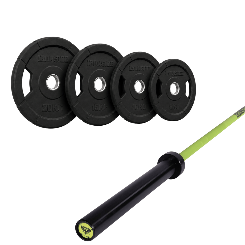 Pack IRONSIDE Barra 20 KG + Set Discos Olímpicos (KG)
