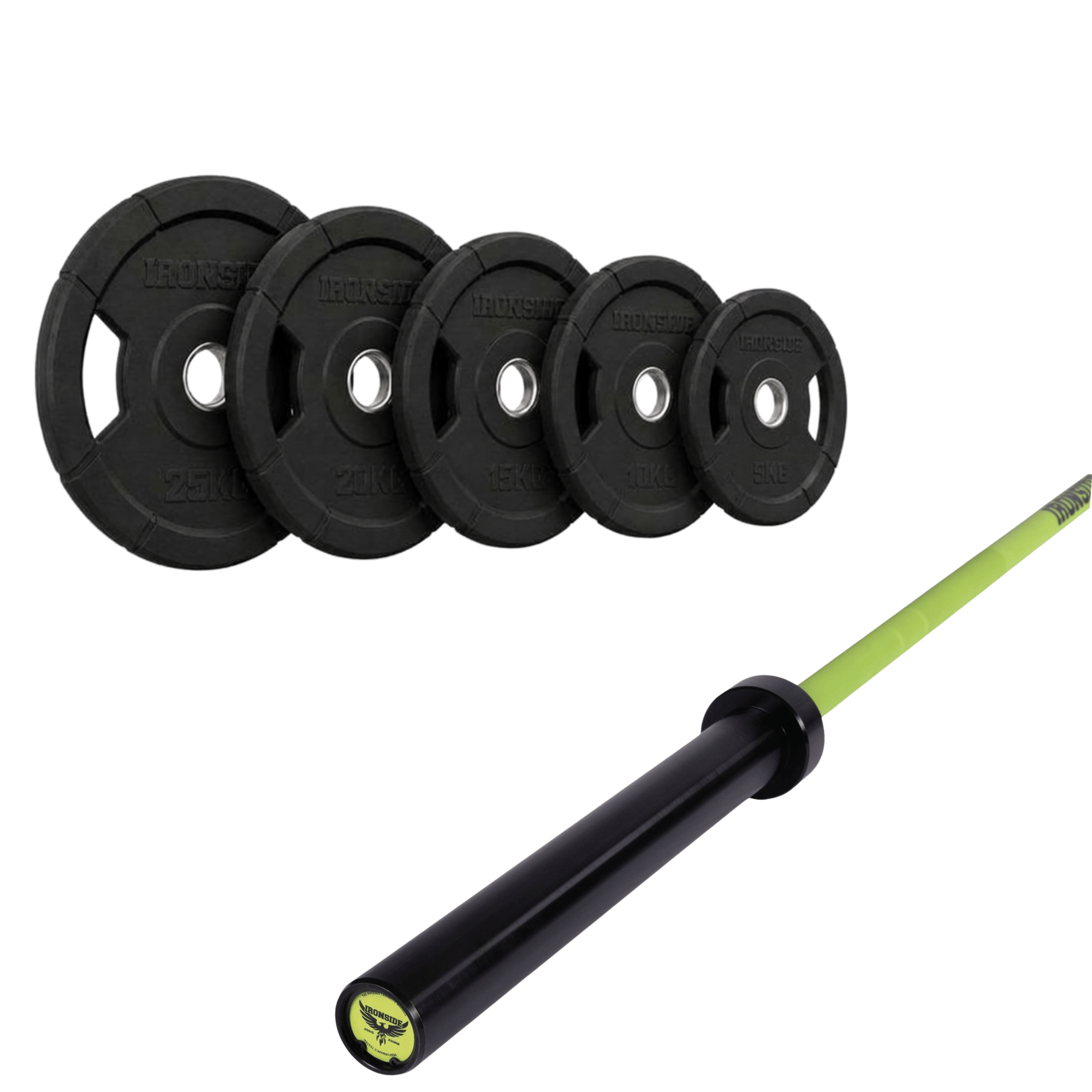Pack IRONSIDE Barra 20 KG + Set Discos Olímpicos (KG)