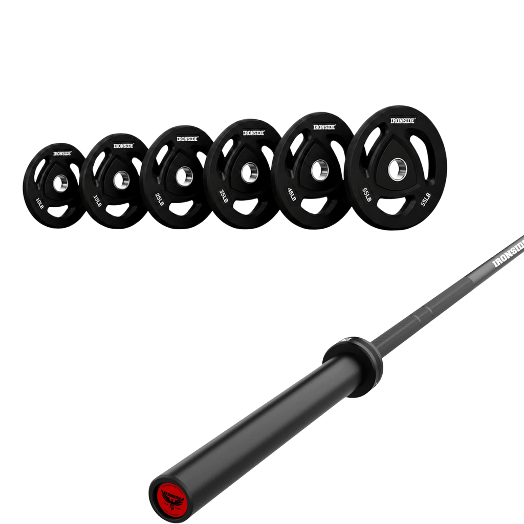 Pack IRONSIDE Barra 15 KG + Set Discos Olímpicos (LB)