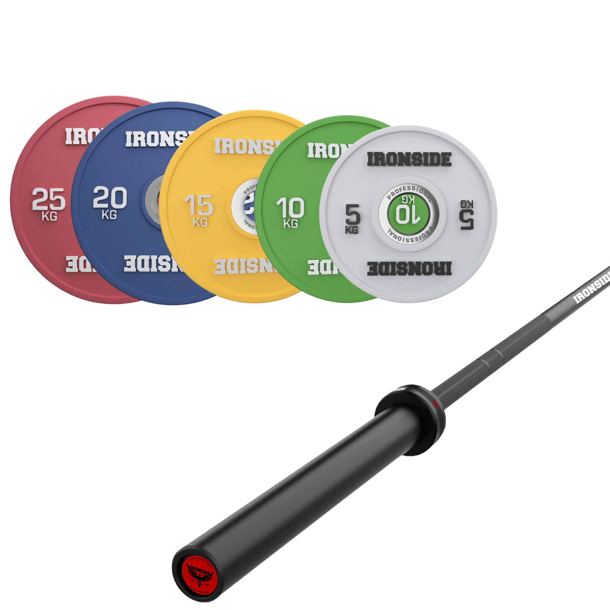 Pack IRONSIDE Barra 20 KG + Set Discos Olímpicos (KG)