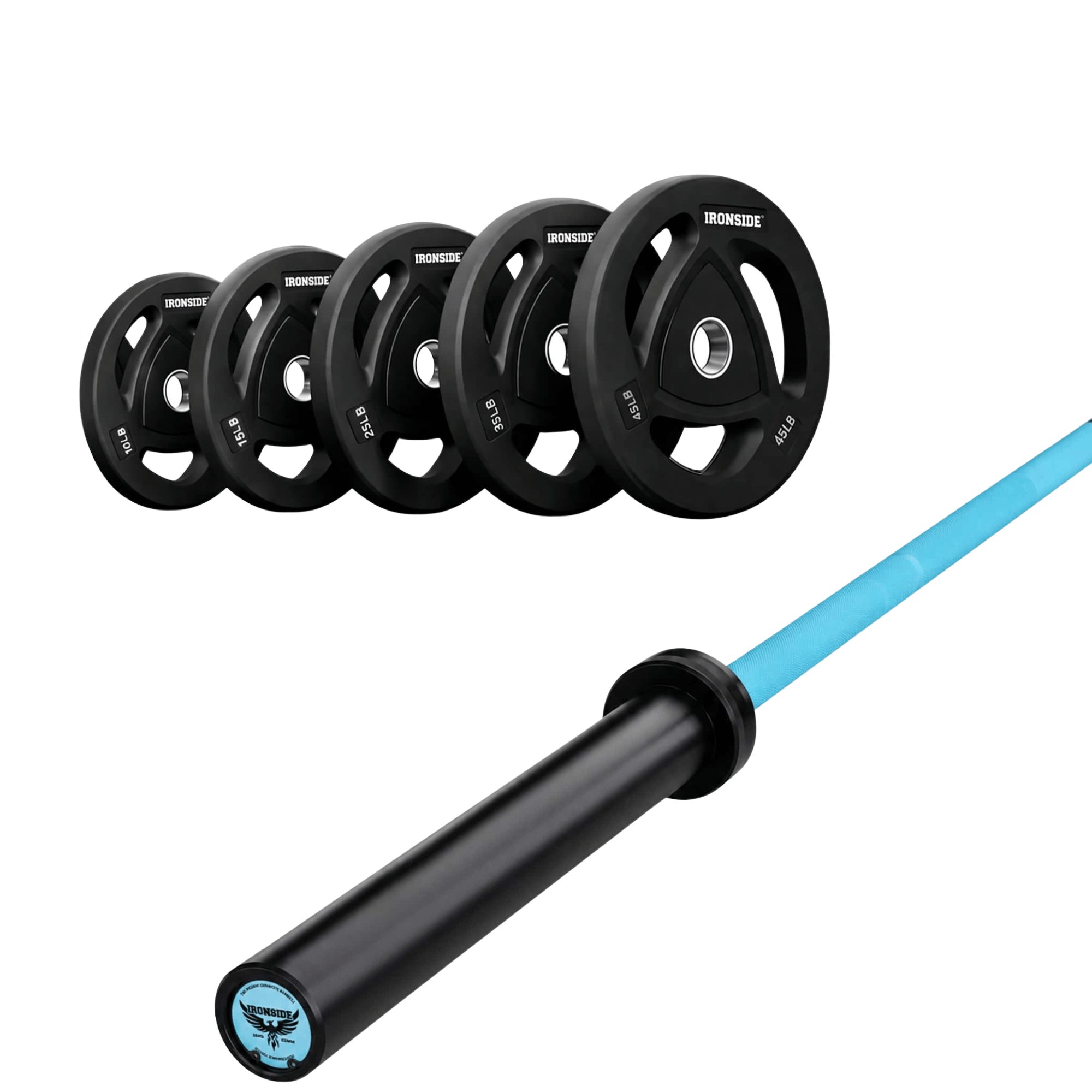 Pack IRONSIDE Barra 15 KG + Set Discos Olímpicos (LB)