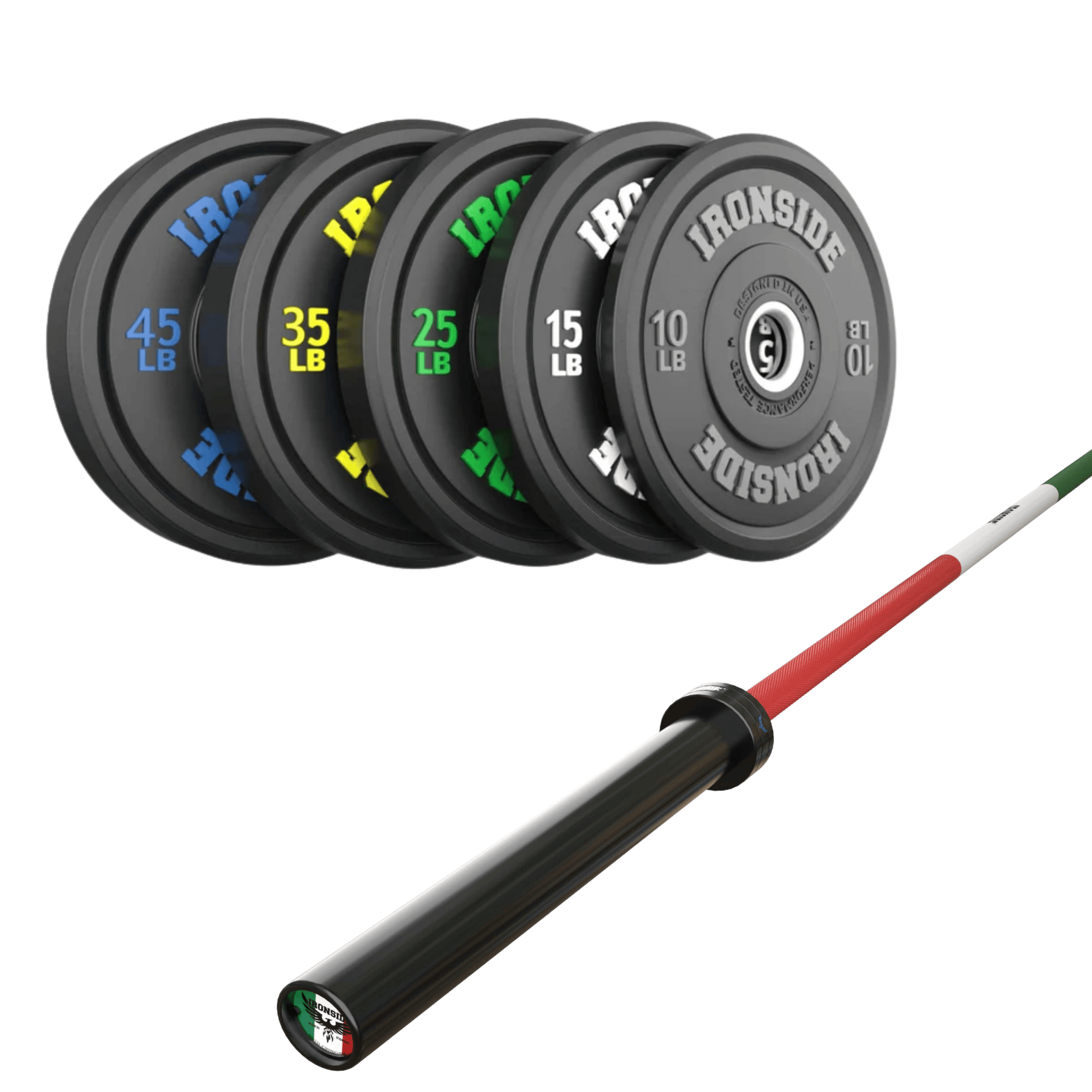 Pack IRONSIDE Barra 20 KG + Set Discos Olímpicos (LB)