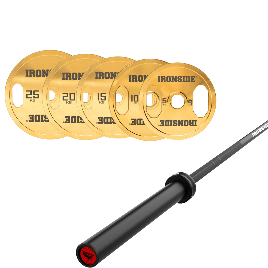 Pack IRONSIDE Barra 15 KG + Set de Discos Olímpicos (KG)