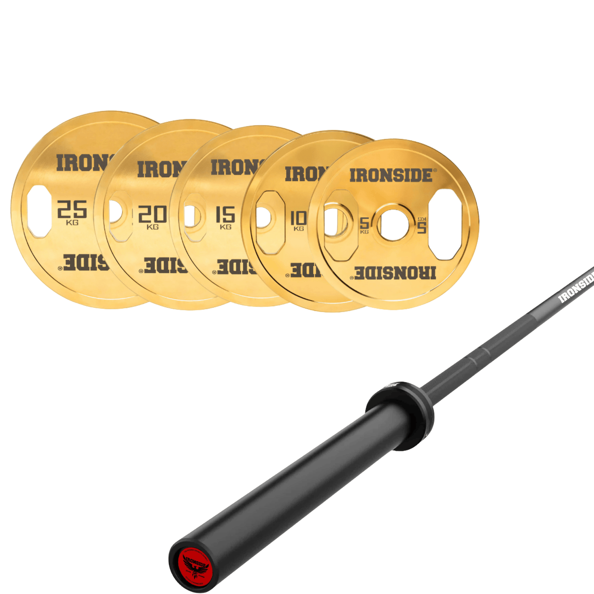 Pack IRONSIDE Barra 15 KG + Set de Discos Olímpicos (KG)