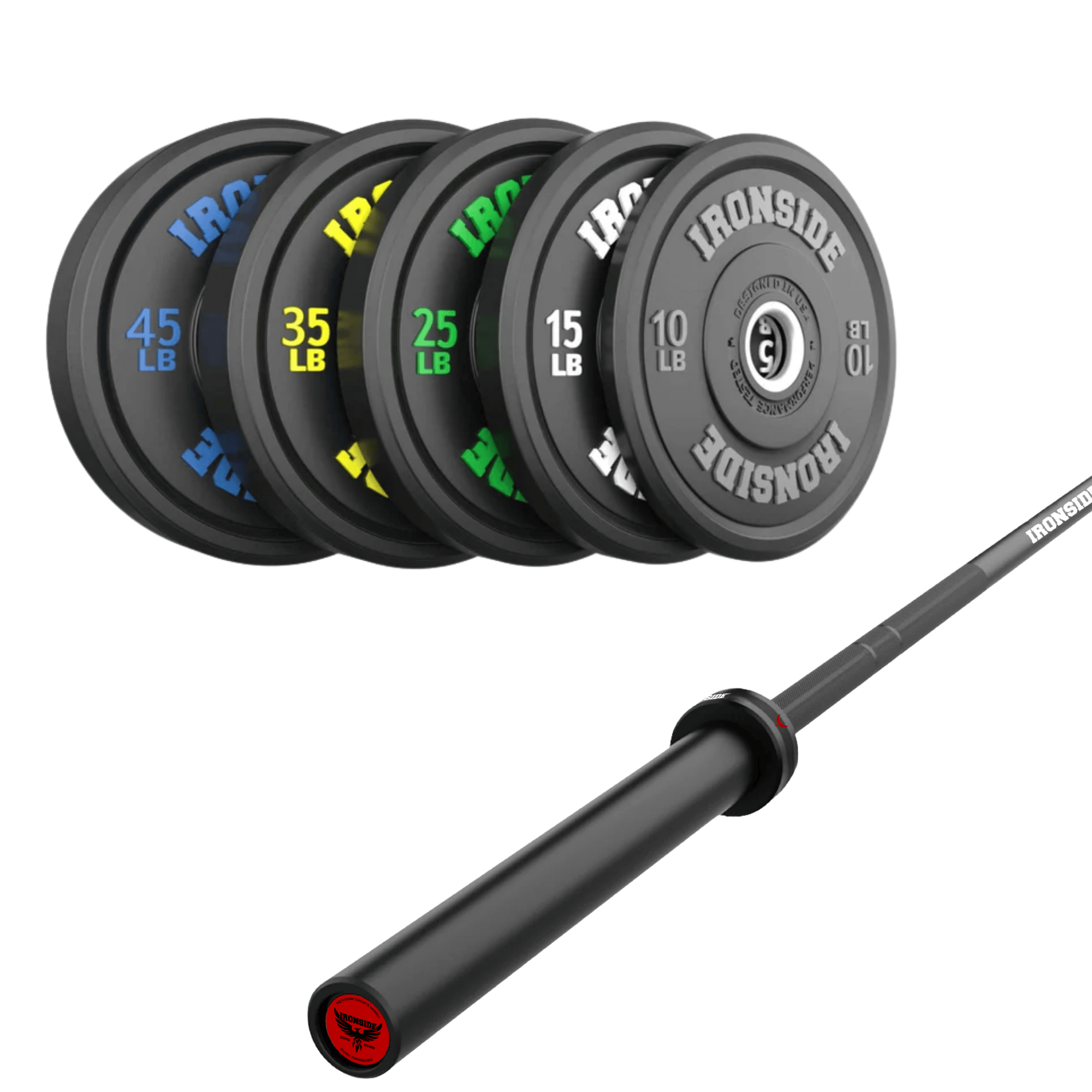 Pack IRONSIDE Barra 20 KG + Set Discos Olímpicos (LB)