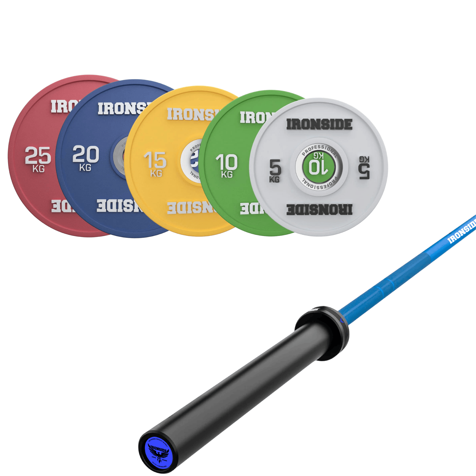 Pack IRONSIDE Barra 20 KG + Set Discos Olímpicos (KG)