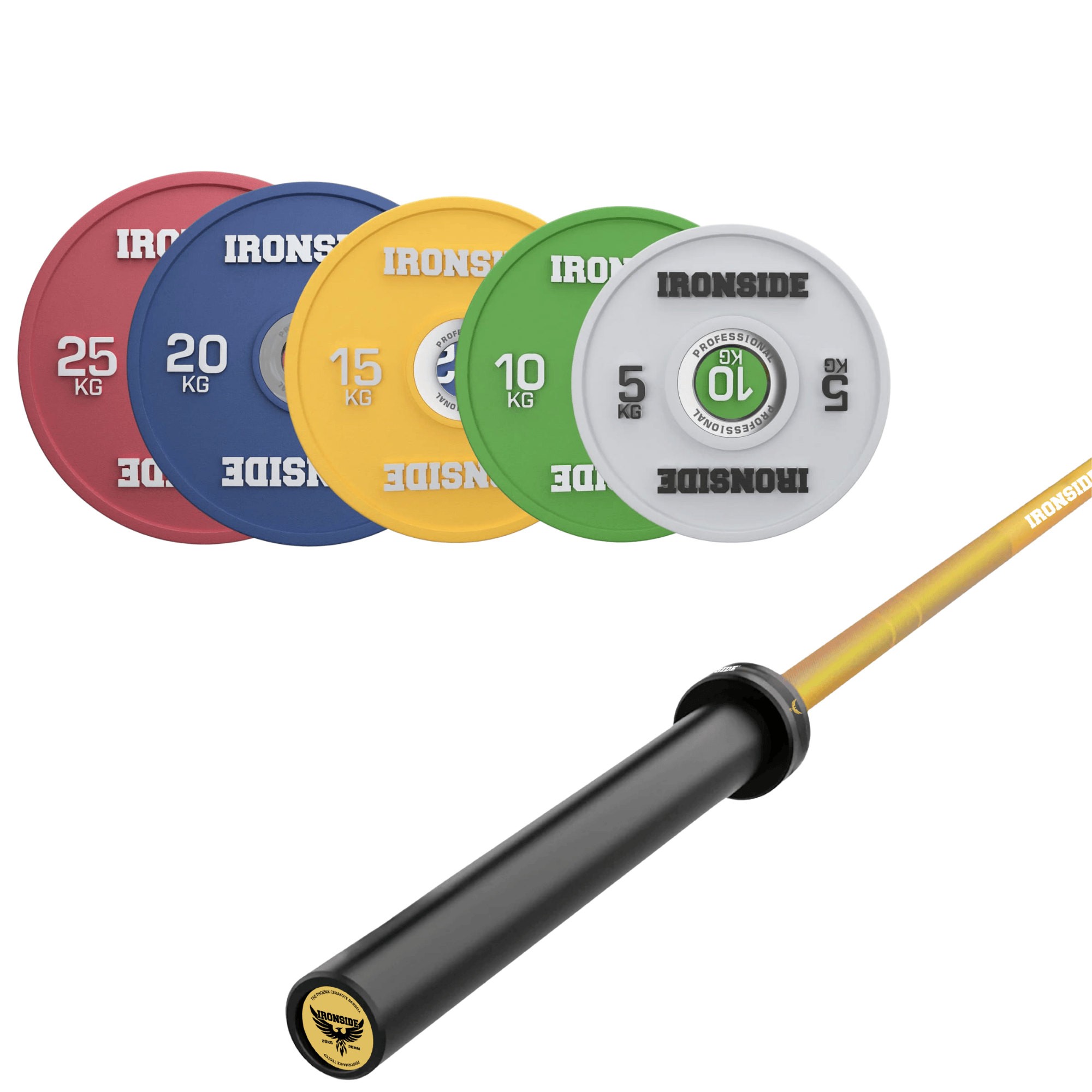 Pack IRONSIDE Barra 20 KG + Set Discos Olímpicos (KG)
