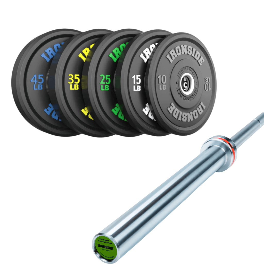 Pack IRONSIDE Barra 20 KG + Set Discos Olímpicos (LB)