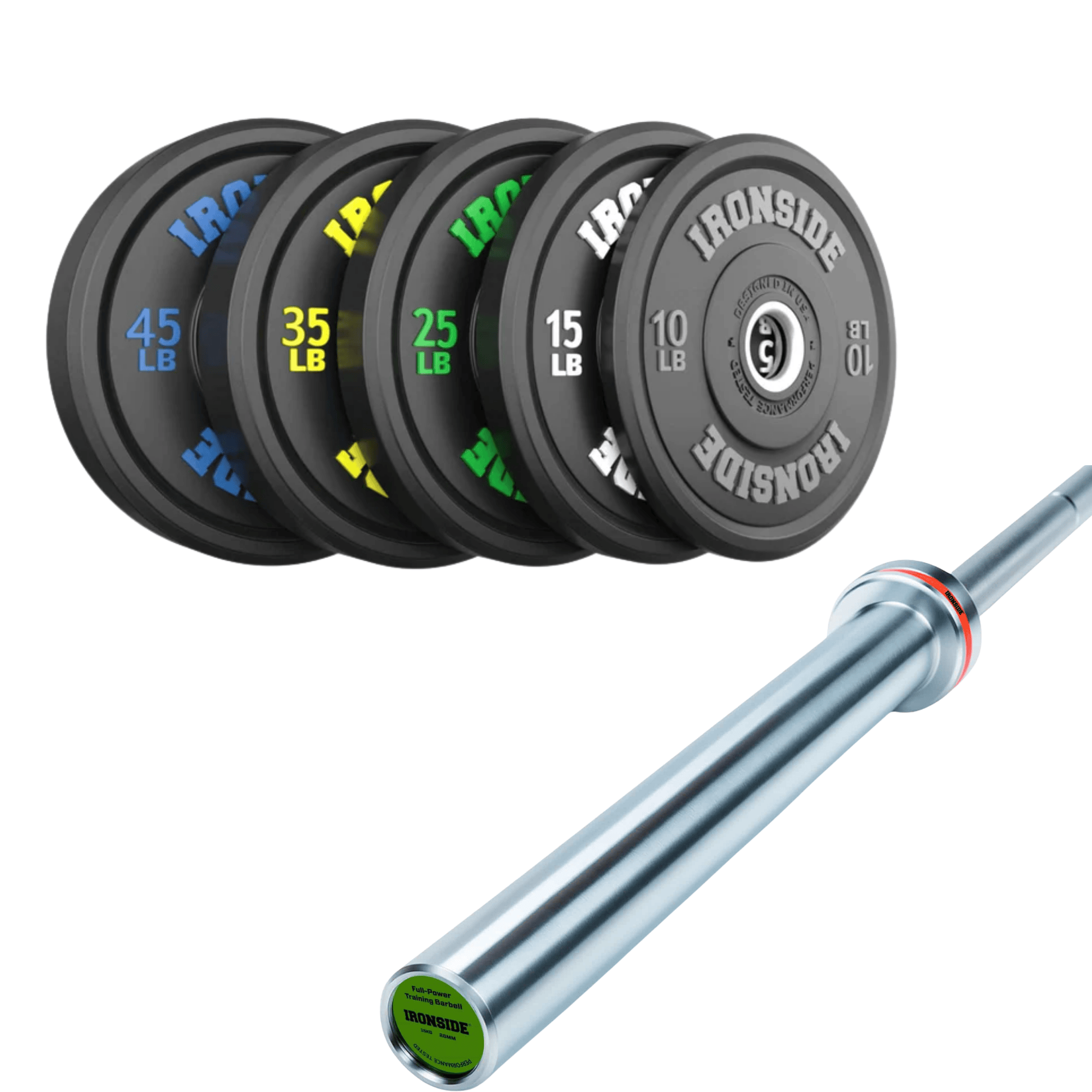 Pack IRONSIDE Barra 20 KG + Set Discos Olímpicos (LB)