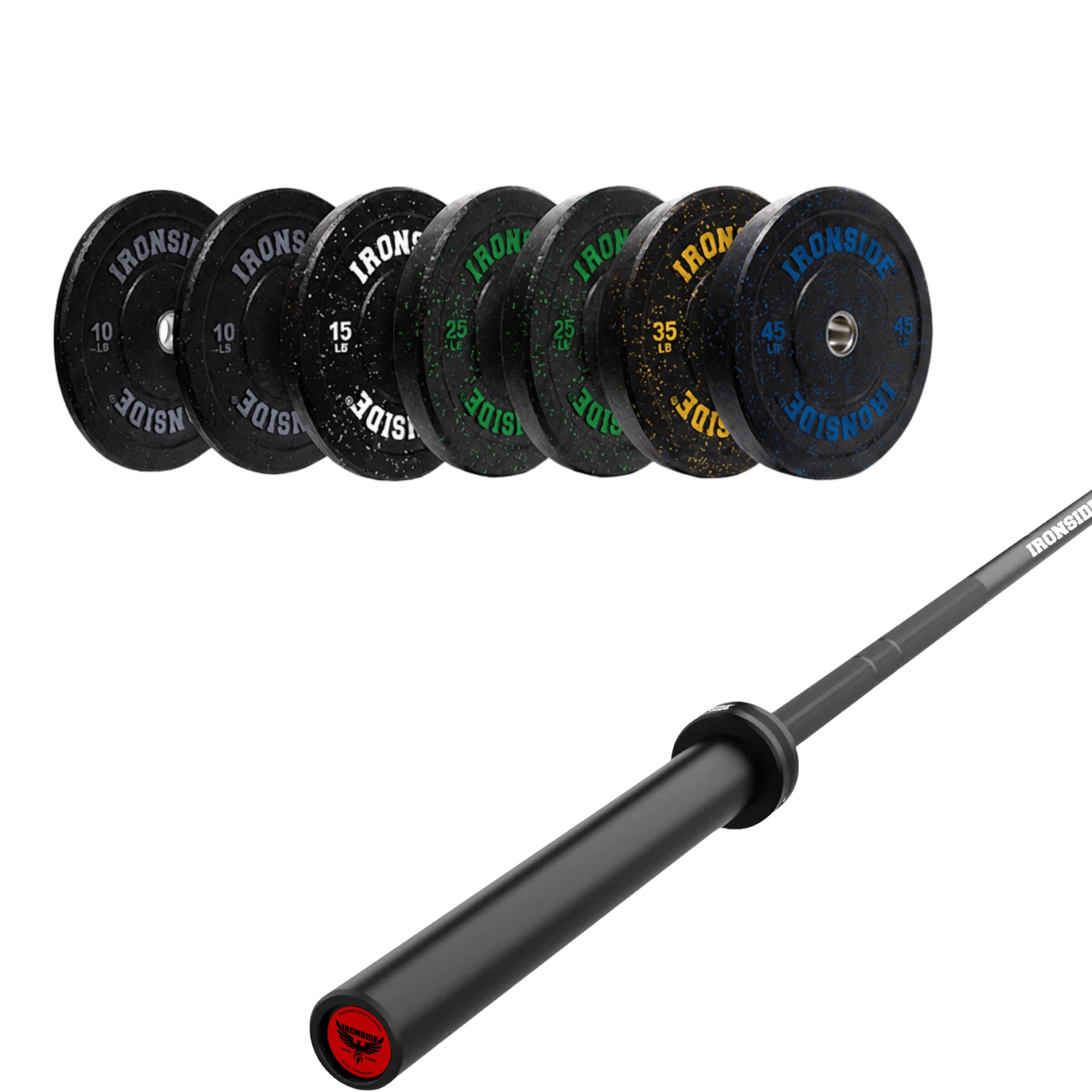 Pack IRONSIDE Barra 15 KG + Set Discos Olímpicos (LB)