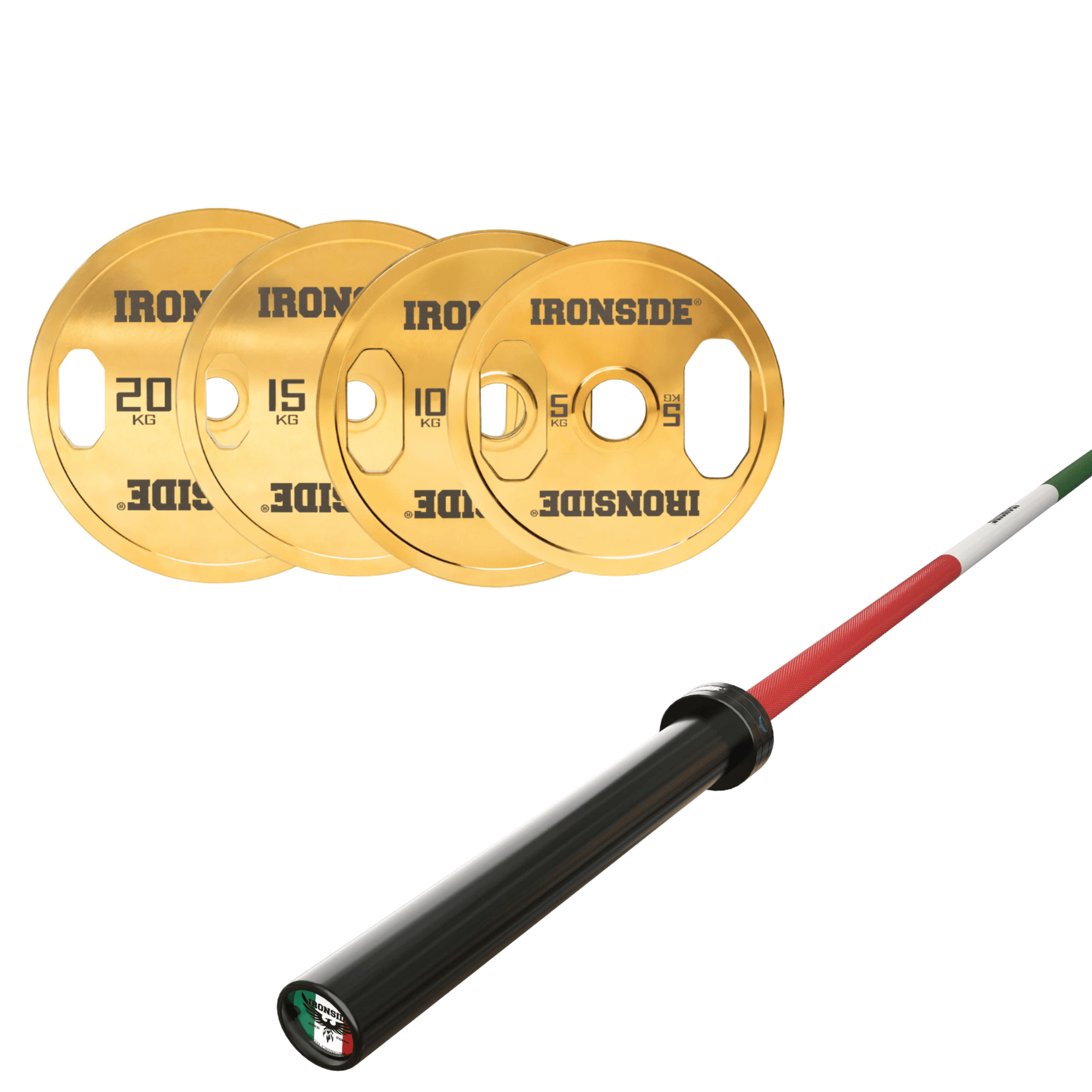 Pack IRONSIDE Barra 20 KG + Set Discos Olímpicos (KG)