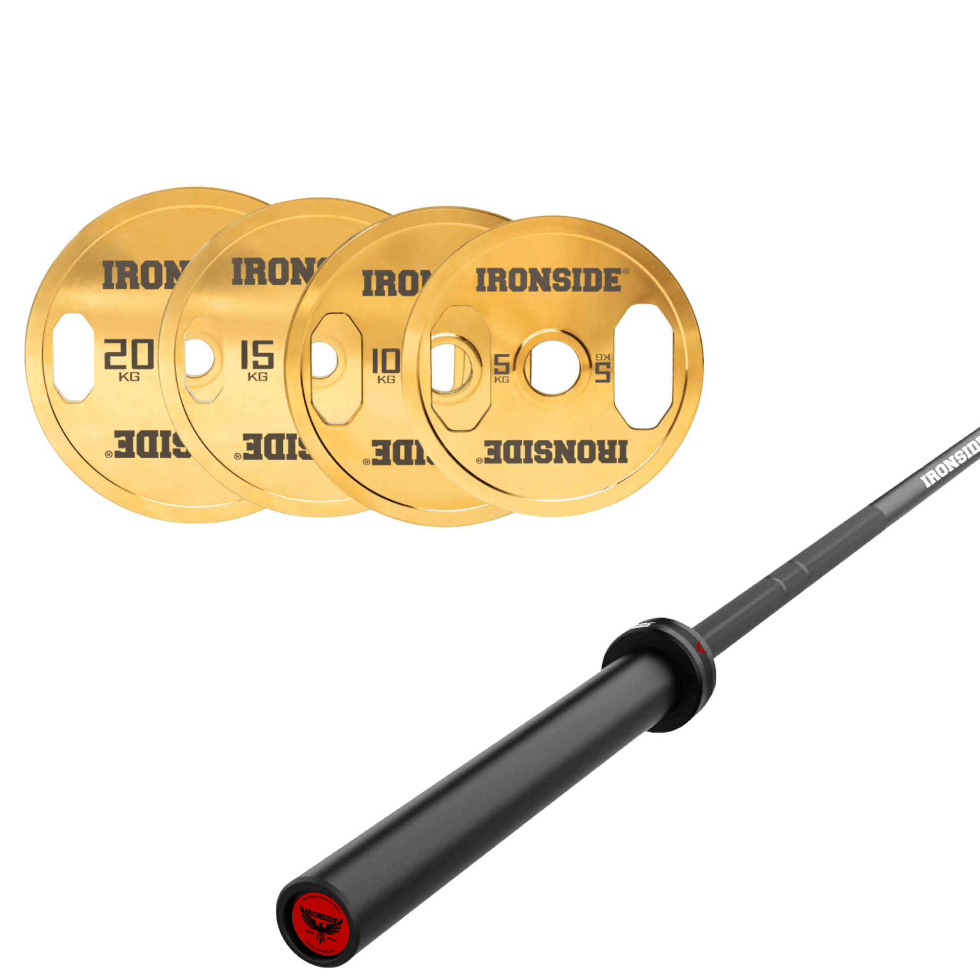Pack IRONSIDE Barra 20 KG + Set Discos Olímpicos (KG)