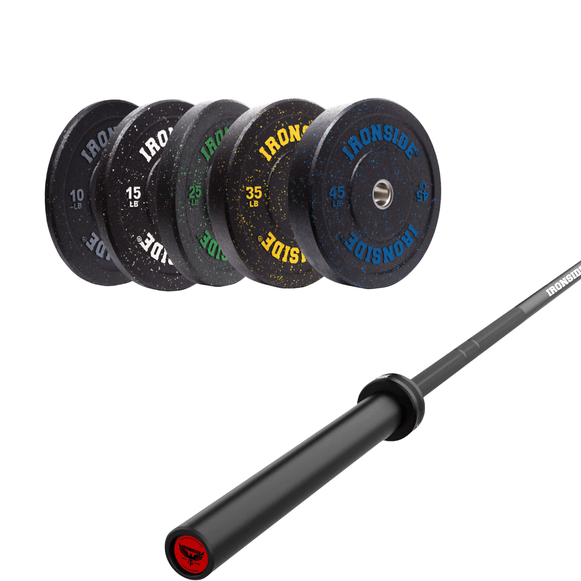Pack IRONSIDE Barra 15 KG + Set Discos Olímpicos (LB)