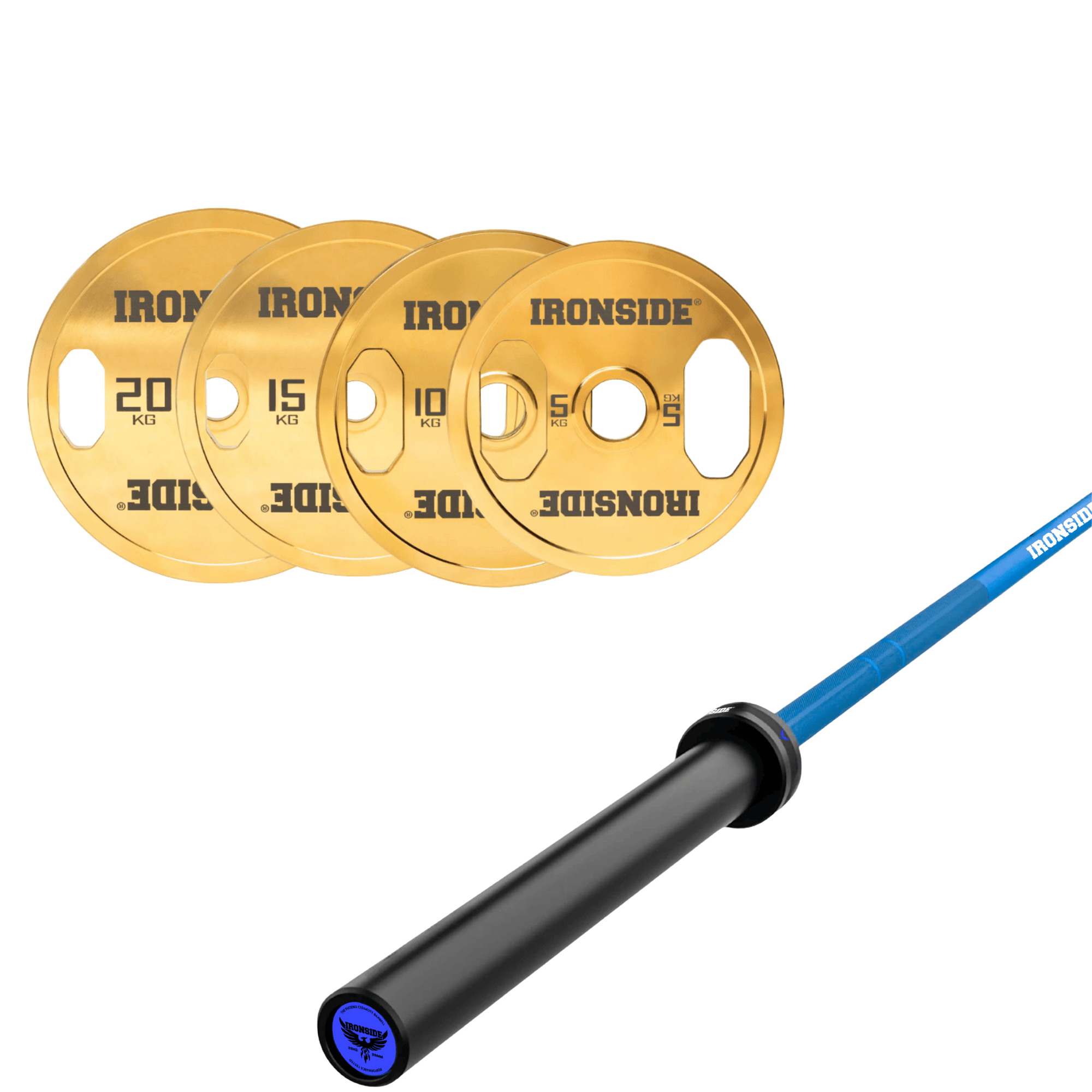 Pack IRONSIDE Barra 20 KG + Set Discos Olímpicos (KG)