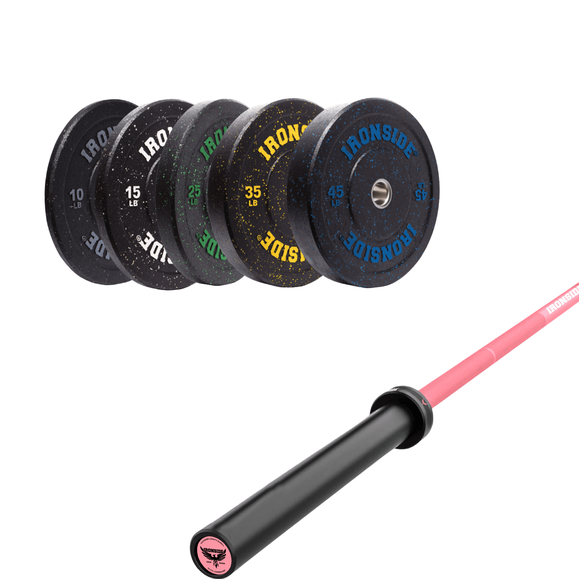 Pack IRONSIDE Barra 15 KG + Set Discos Olímpicos (LB)