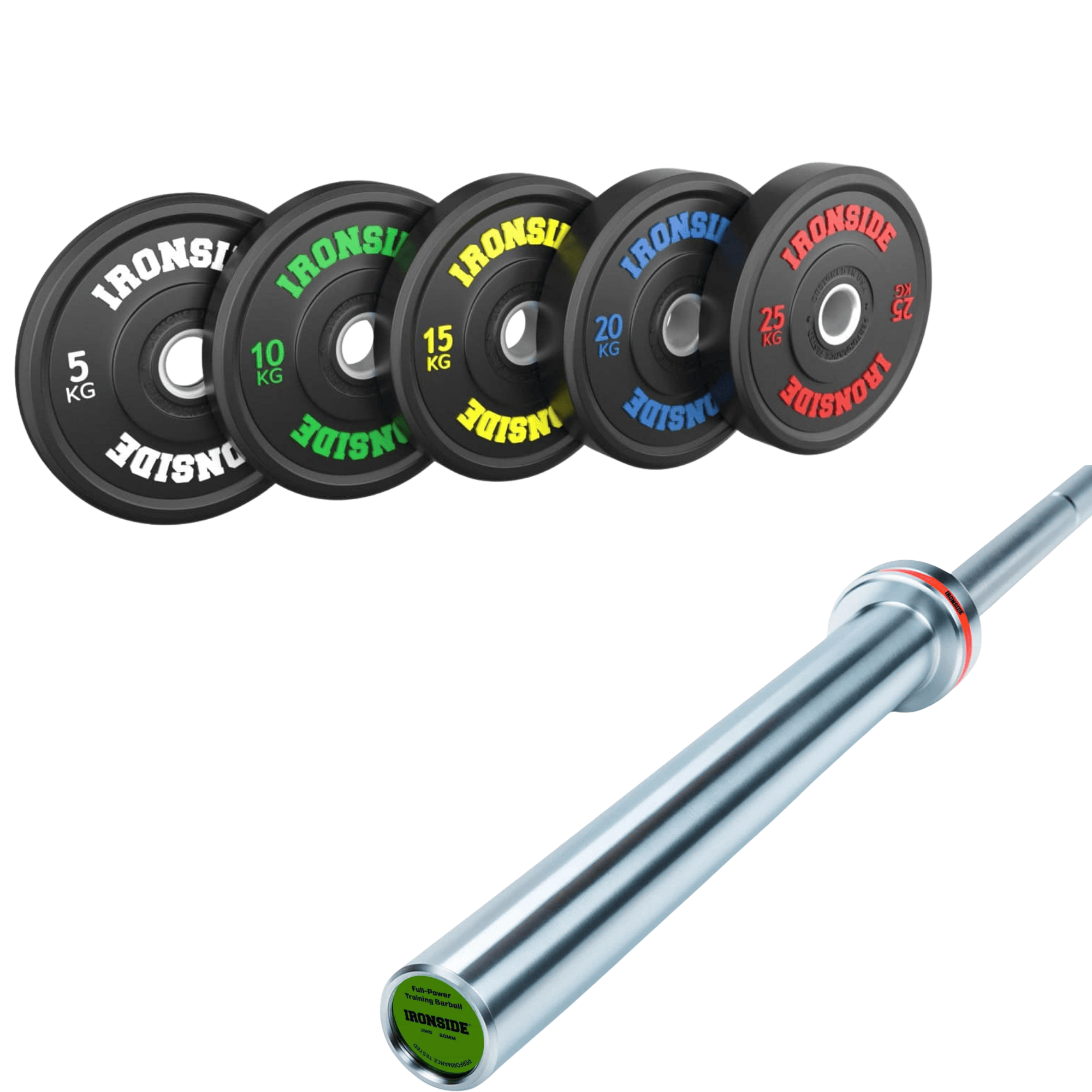 Pack IRONSIDE Barra 15 KG + Set de Discos Olímpicos (KG)