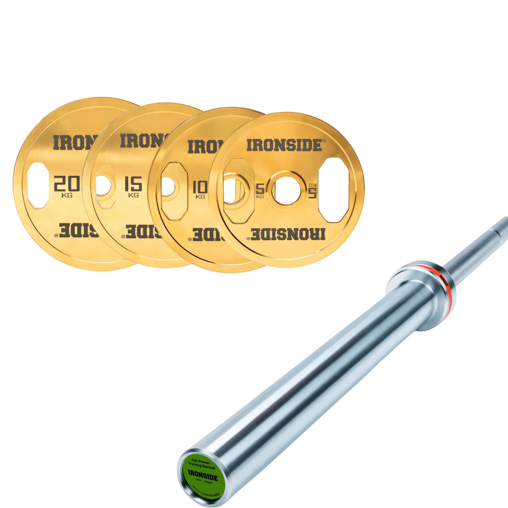 Pack IRONSIDE Barra 20 KG + Set Discos Olímpicos (KG)