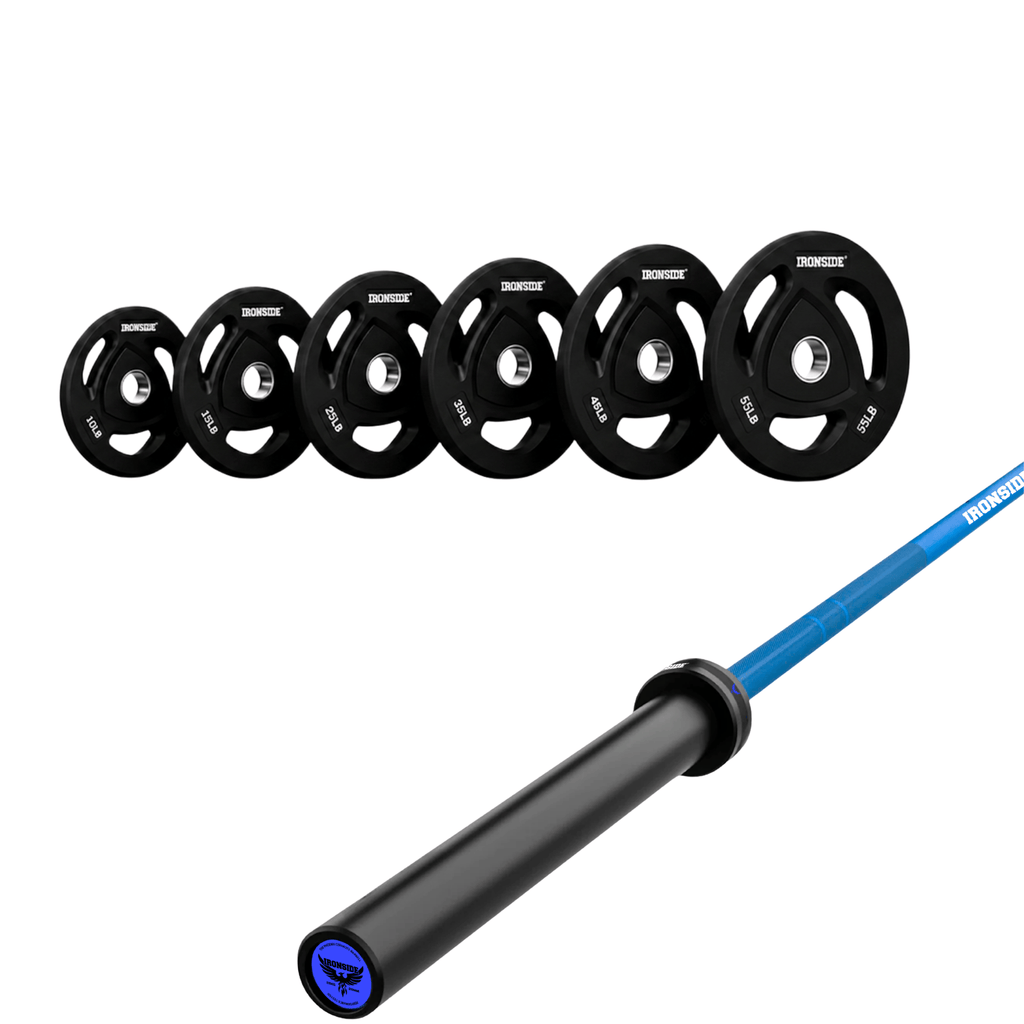 Pack IRONSIDE Barra 20 KG + Set Discos Olímpicos (LB)