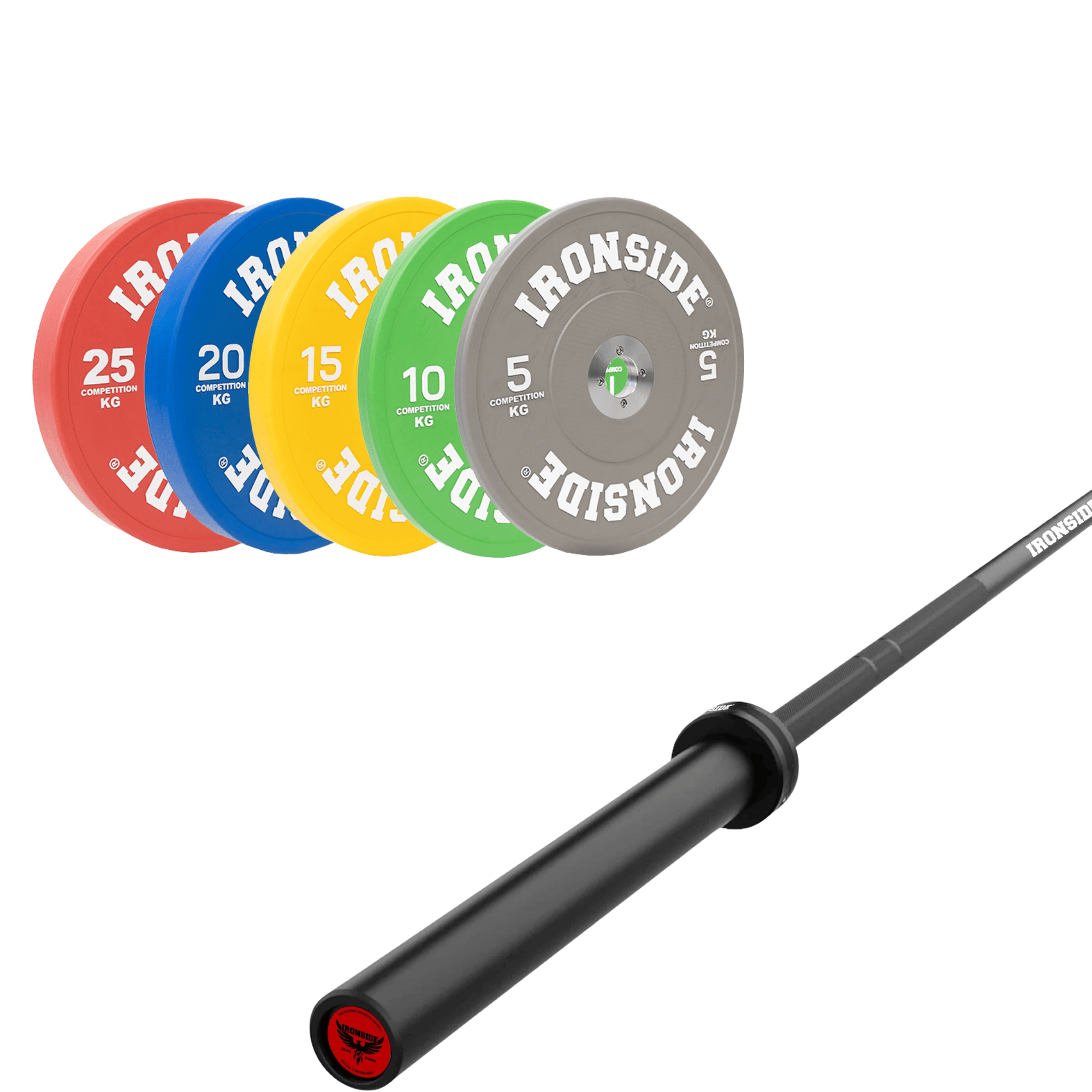 Pack IRONSIDE Barra 15 KG + Set de Discos Olímpicos (KG)