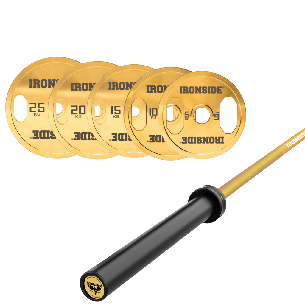 Pack IRONSIDE Barra 20 KG + Set Discos Olímpicos (KG)
