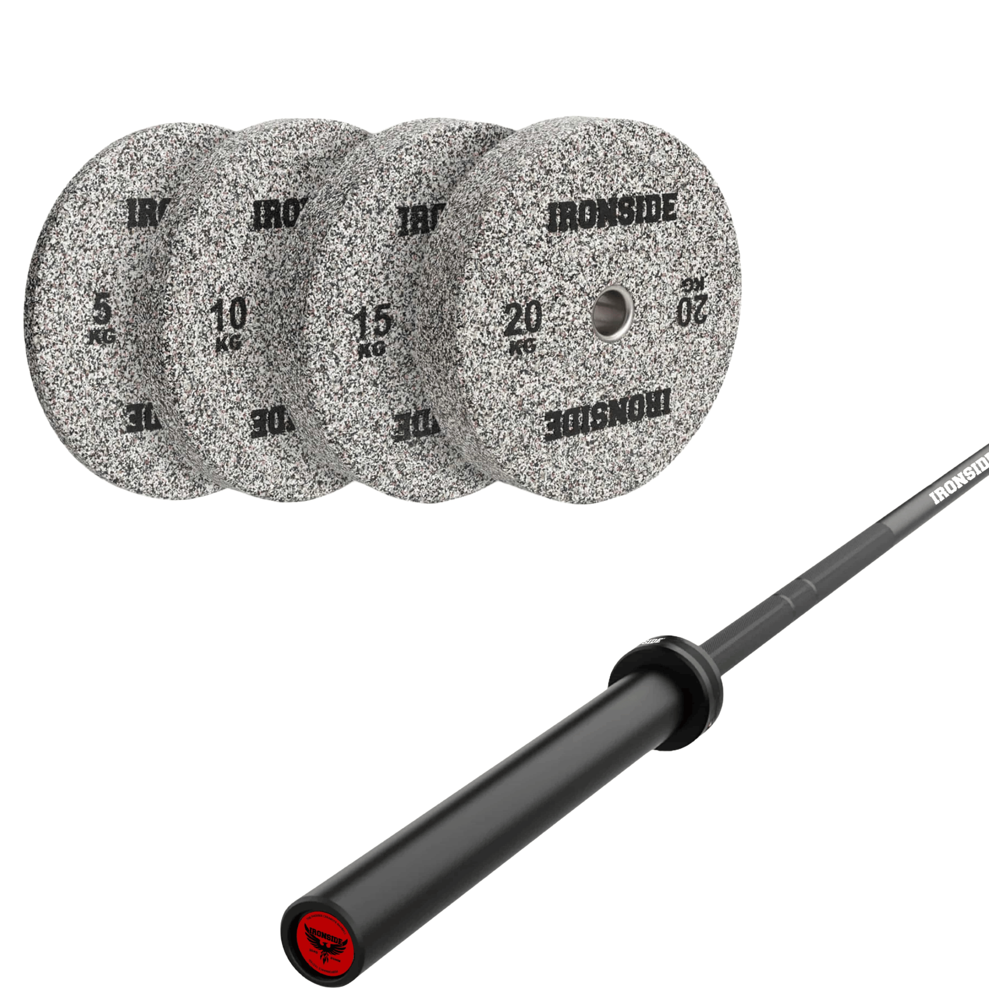Pack IRONSIDE Barra 15 KG + Set de Discos Olímpicos (KG)