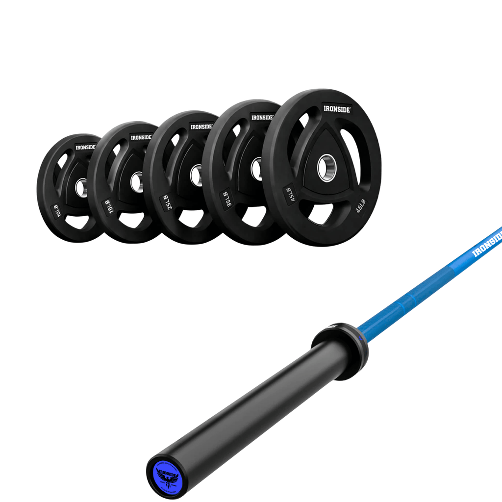 Pack IRONSIDE Barra 20 KG + Set Discos Olímpicos (LB)