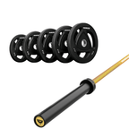 Pack IRONSIDE Barra 20 KG + Set Discos Olímpicos (LB)