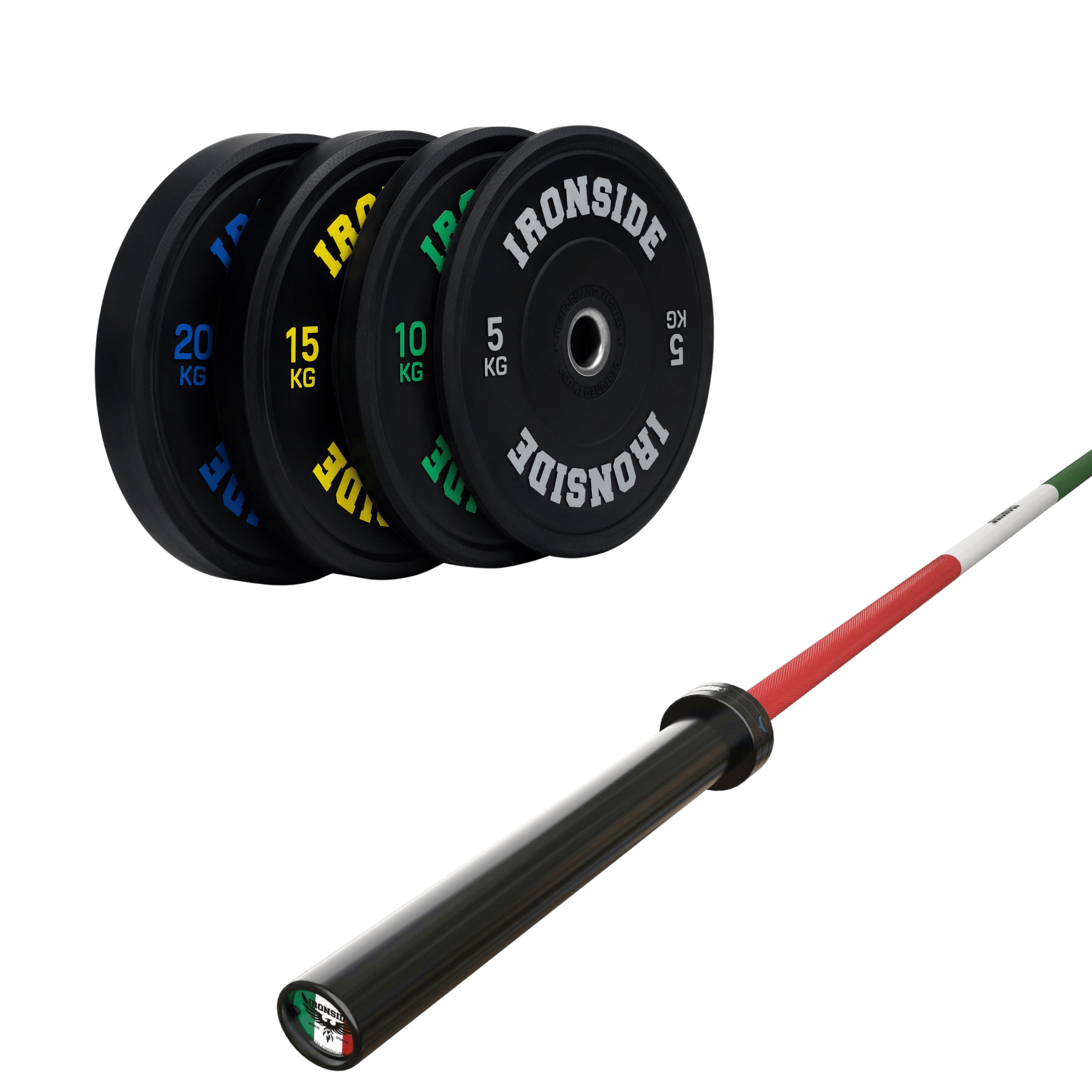 Pack IRONSIDE Barra 20 KG + Set Discos Olímpicos (KG)