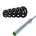 Pack IRONSIDE Barra 20 KG + Set Discos Olímpicos (LB)