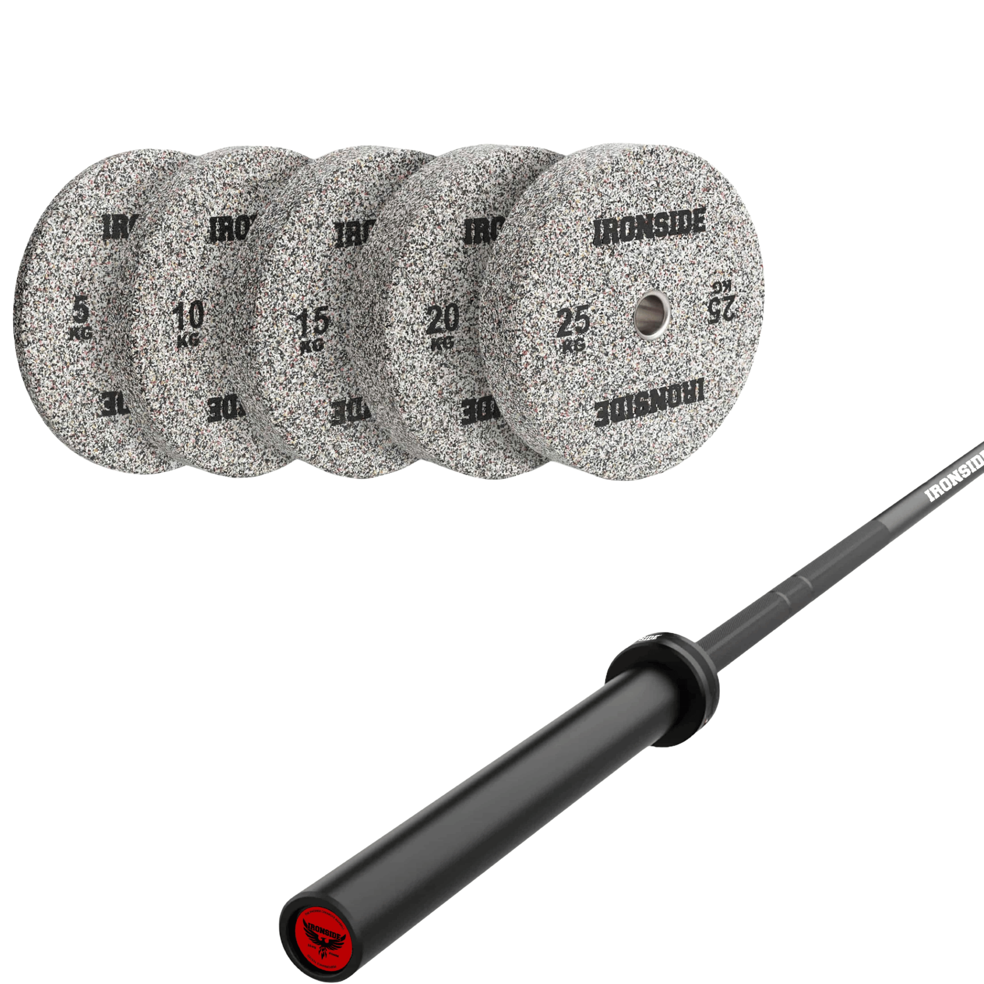 Pack IRONSIDE Barra 15 KG + Set de Discos Olímpicos (KG)